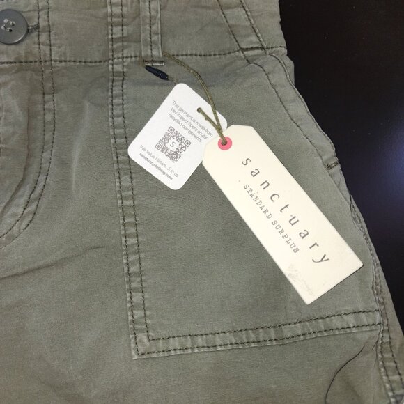 Sanctuary Standard Surplus Switchback Cuffed Shorts Hiker‎ Green Sz. 24 - Picture 4 of 11